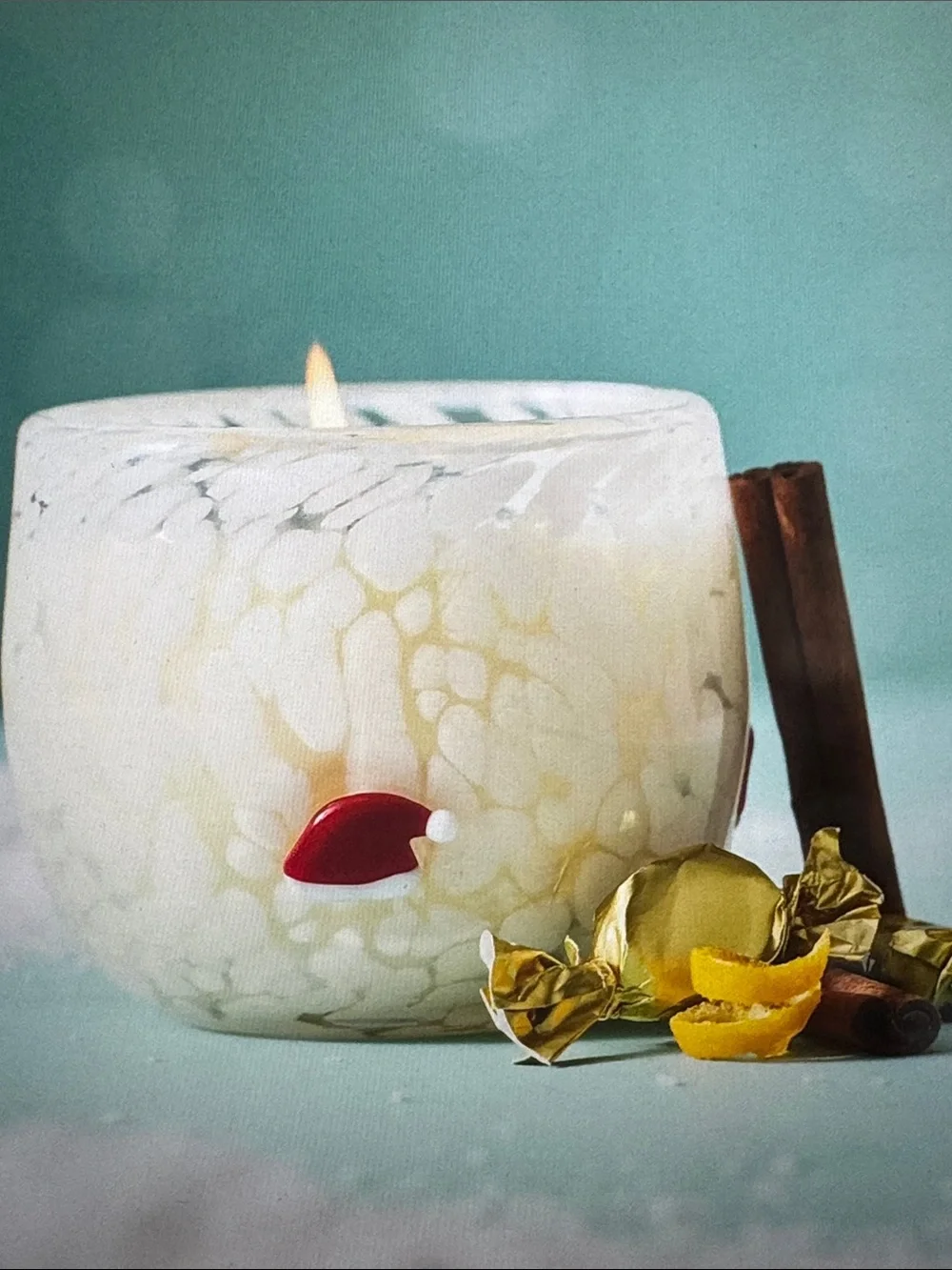 Santa Hat Festive Icon Gourmand Caramel Spice Wonderland Glass Candle